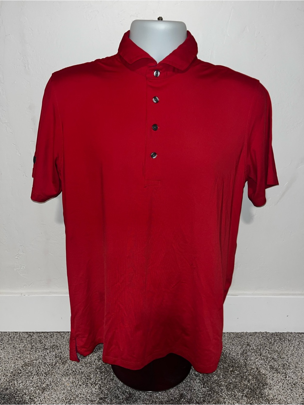 Greyson Polo Golf Shirt Men's Medium Red Performance Stretch Euc